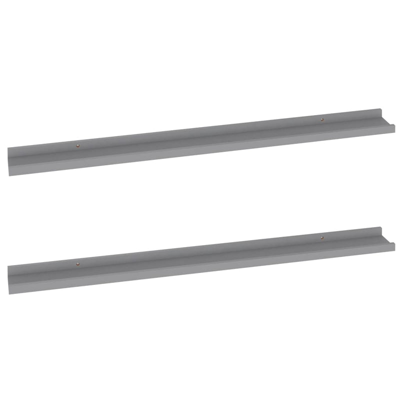 Wandschappen 2 st 100x9x3 cm grijs MeubelReus