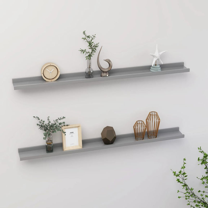 Wandschappen 2 st 100x9x3 cm grijs MeubelReus