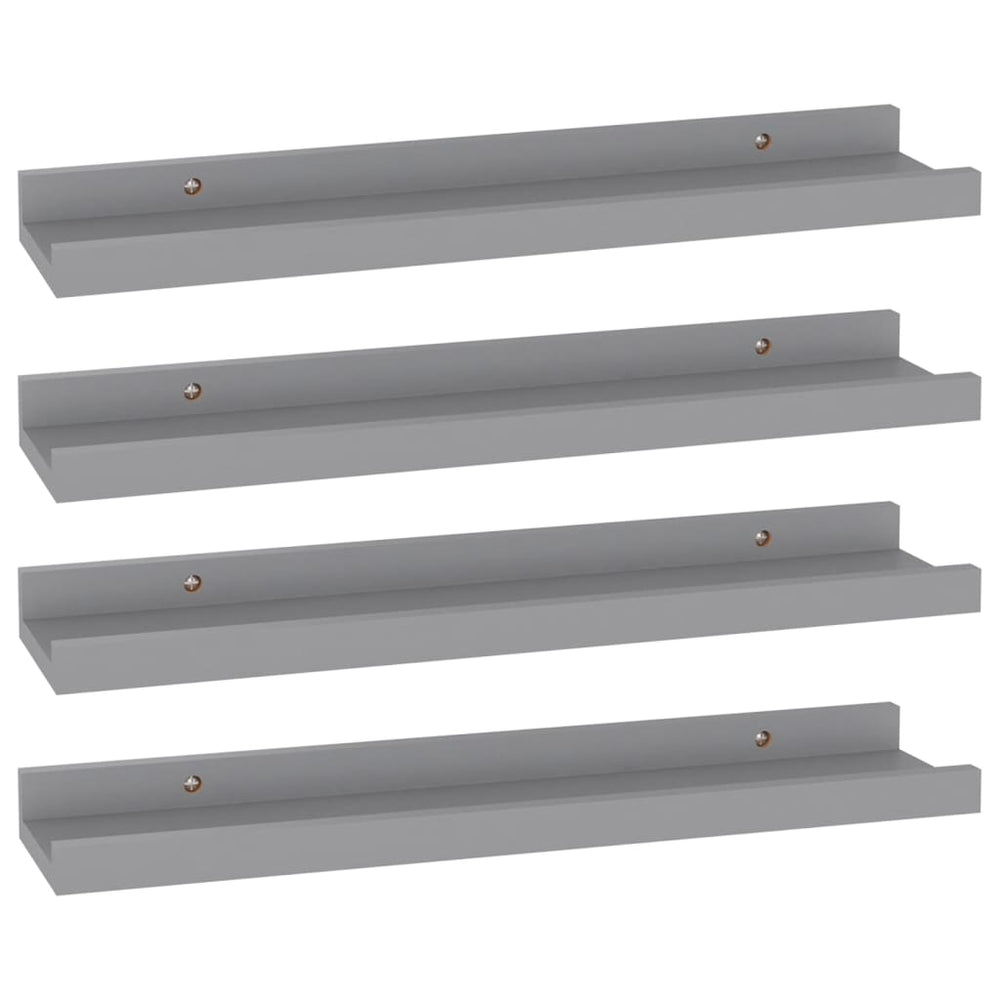 Wandschappen 4 st 40x9x3 cm grijs MeubelReus