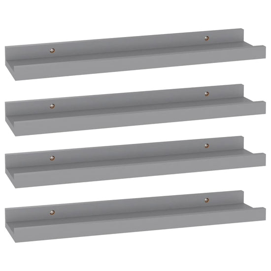 Wandschappen 4 st 40x9x3 cm grijs MeubelReus