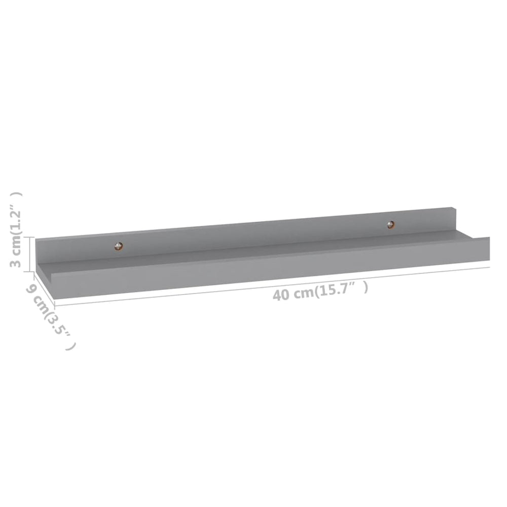 Wandschappen 4 st 40x9x3 cm grijs MeubelReus