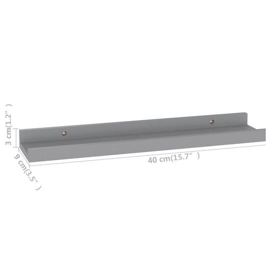 Wandschappen 4 st 40x9x3 cm grijs MeubelReus