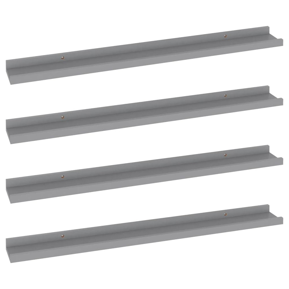 Wandschappen 4 st 80x9x3 cm grijs MeubelReus