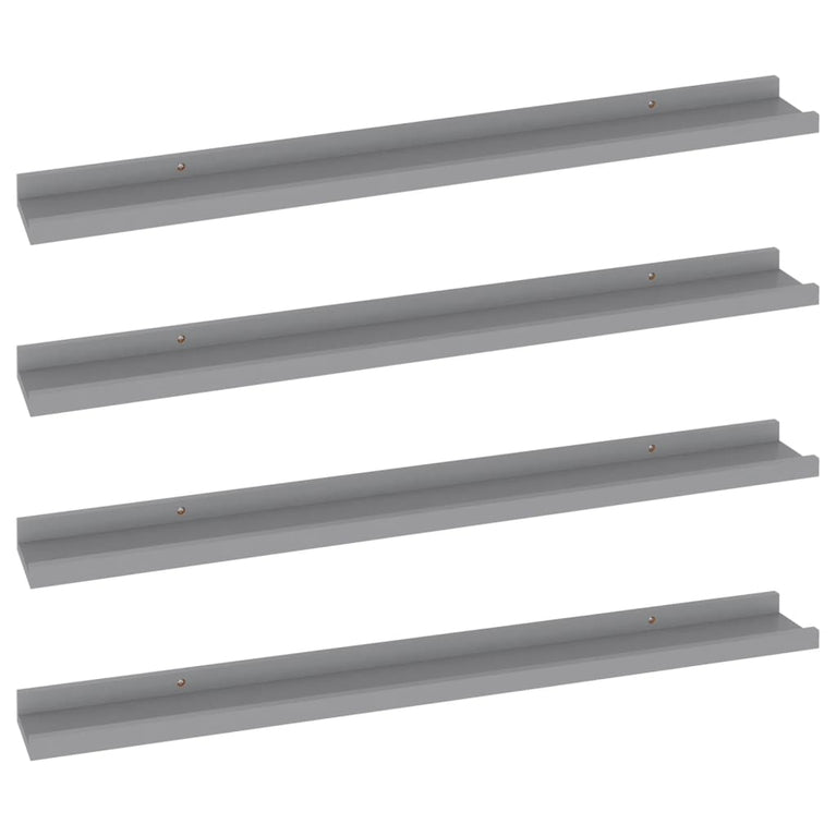 Wandschappen 4 st 80x9x3 cm grijs MeubelReus