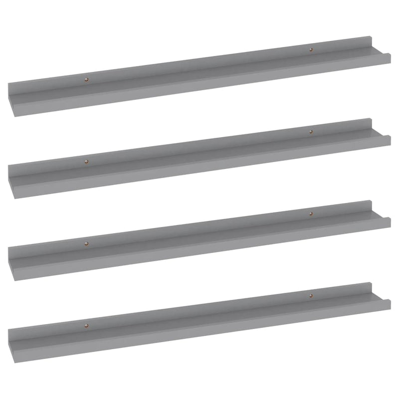 Wandschappen 4 st 80x9x3 cm grijs MeubelReus