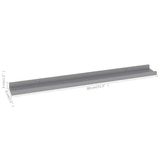 Wandschappen 4 st 80x9x3 cm grijs MeubelReus
