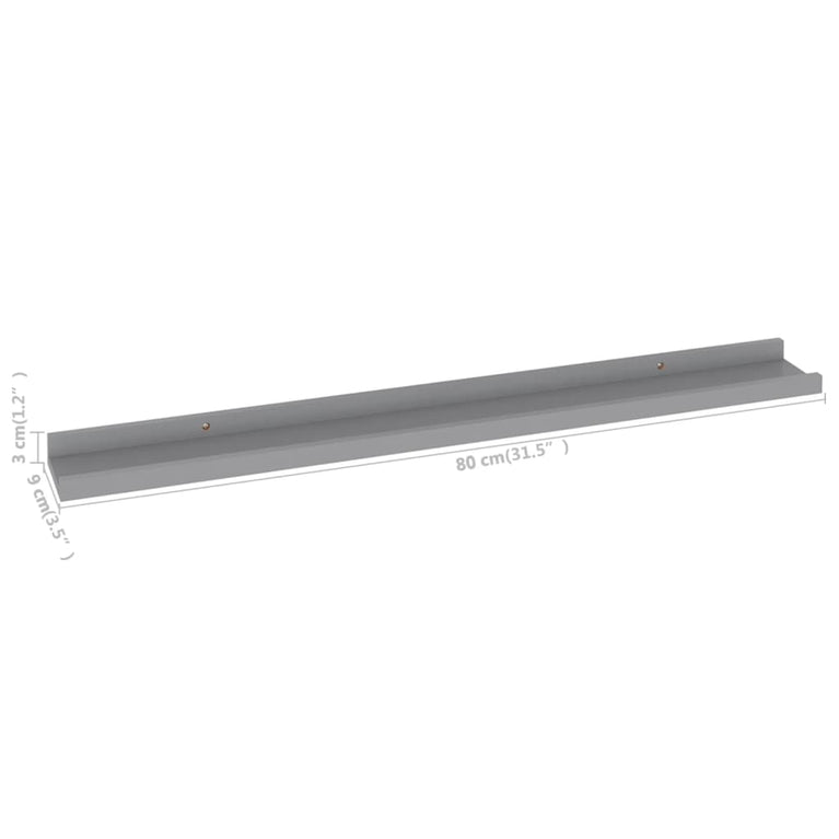 Wandschappen 4 st 80x9x3 cm grijs MeubelReus