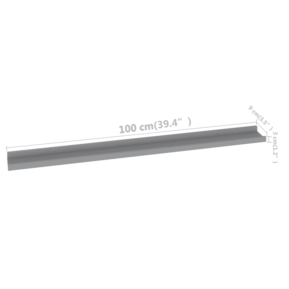 Wandschappen 4 st 100x9x3 cm grijs MeubelReus