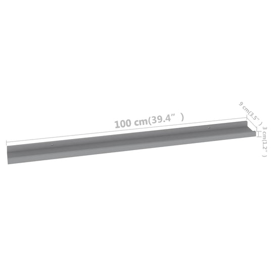 Wandschappen 4 st 100x9x3 cm grijs MeubelReus