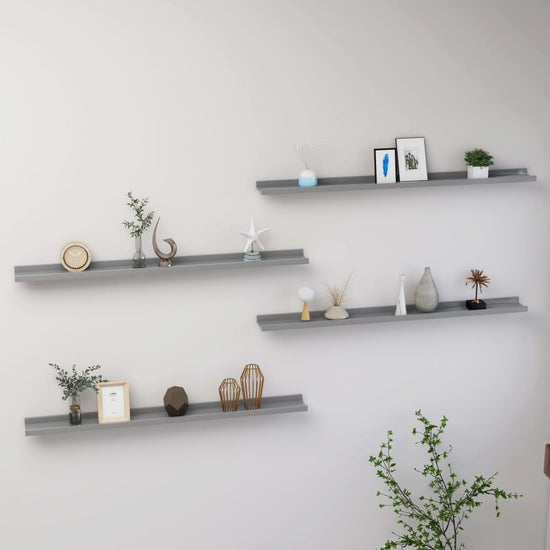 Wandschappen 4 st 100x9x3 cm grijs MeubelReus
