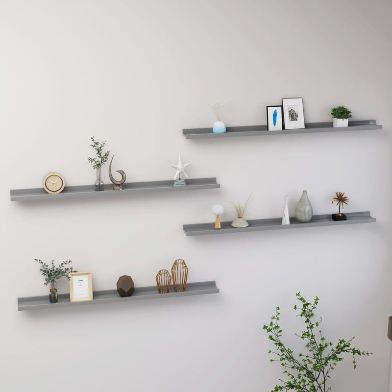 Wandschappen 4 st 100x9x3 cm grijs MeubelReus