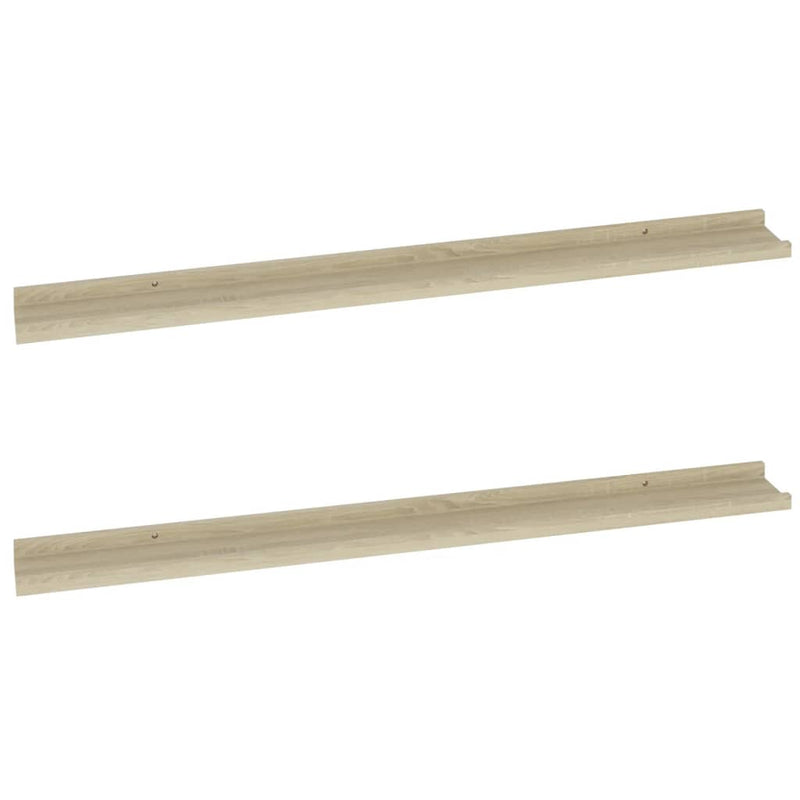 Wandschappen 2 st 100x9x3 cm sonoma eikenkleurig