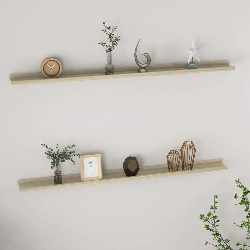 Wandschappen 2 st 115x9x3 cm sonoma eikenkleurig MeubelReus