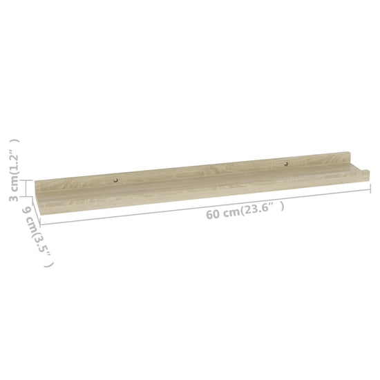 Wandschappen 4 st 60x9x3 cm sonoma eikenkleurig MeubelReus
