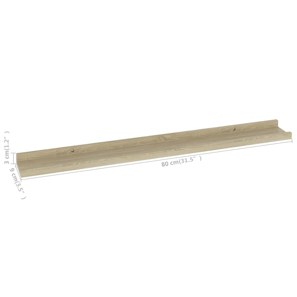 Wandschappen 4 st 80x9x3 cm sonoma eikenkleurig MeubelReus