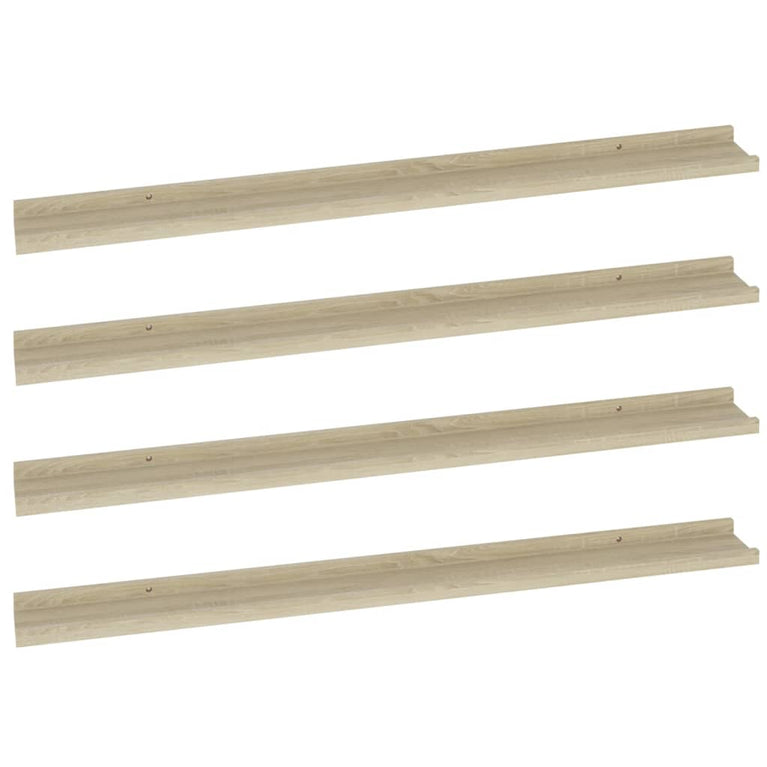 Wandschappen 4 st 100x9x3 cm sonoma eikenkleurig MeubelReus