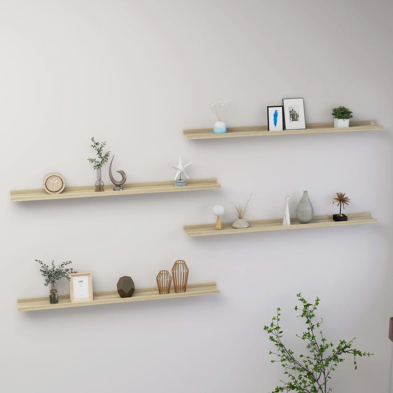 Wandschappen 4 st 100x9x3 cm sonoma eikenkleurig MeubelReus