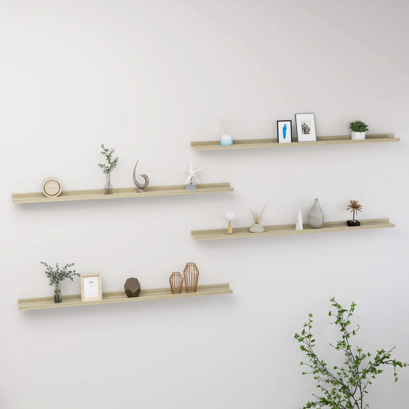 Wandschappen 4 st 115x9x3 cm sonoma eikenkleurig MeubelReus