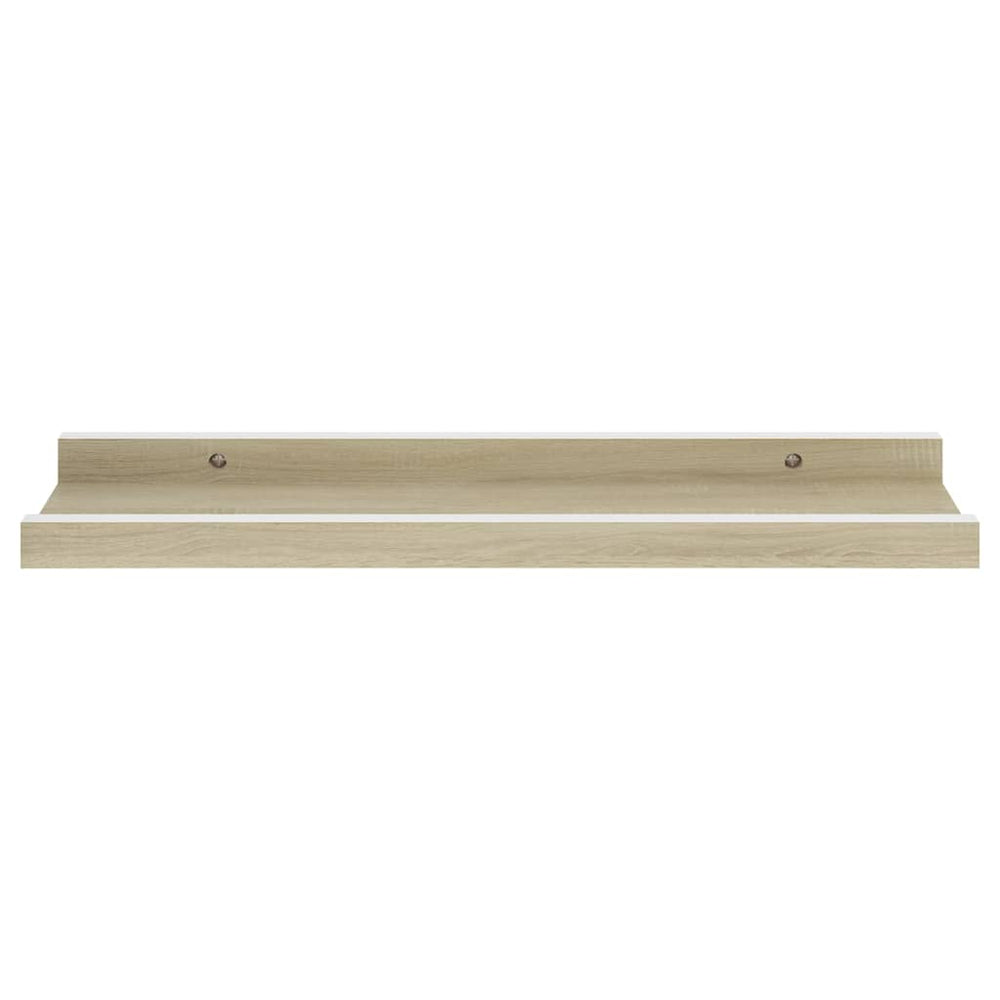 Wandschappen 2 st 40x9x3 cm wit sonoma eikenkleurig MeubelReus