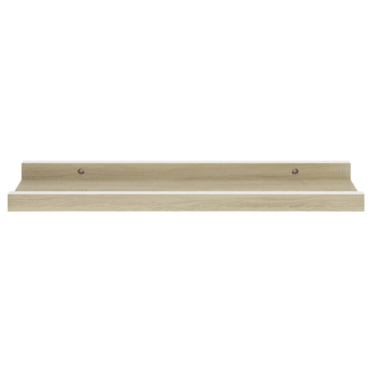 Wandschappen 2 st 40x9x3 cm wit sonoma eikenkleurig MeubelReus