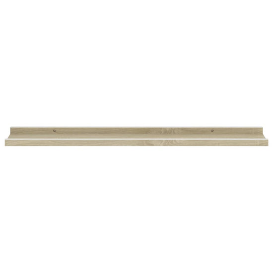 Wandschappen 2 st 80x9x3 cm wit en sonoma eikenkleurig MeubelReus
