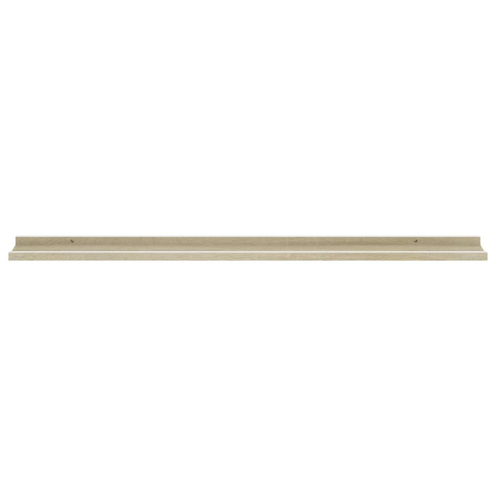 Wandschappen 2 st 115x9x3 cm wit en sonoma eikenkleurig MeubelReus