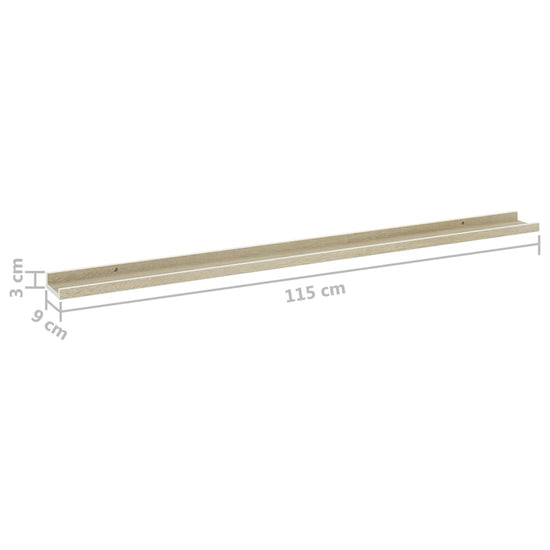 Wandschappen 2 st 115x9x3 cm wit en sonoma eikenkleurig MeubelReus