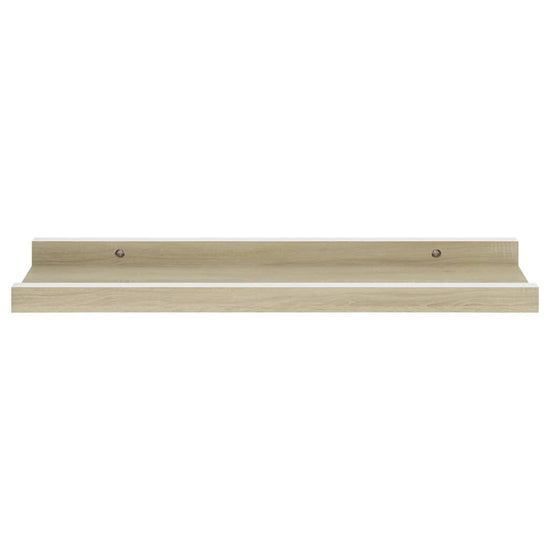 Wandschappen 4 st 40x9x3 cm wit en sonoma eikenkleurig MeubelReus