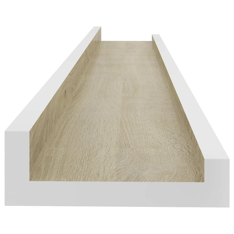Wandschappen 4 st 60x9x3 cm wit en sonoma eikenkleurig MeubelReus