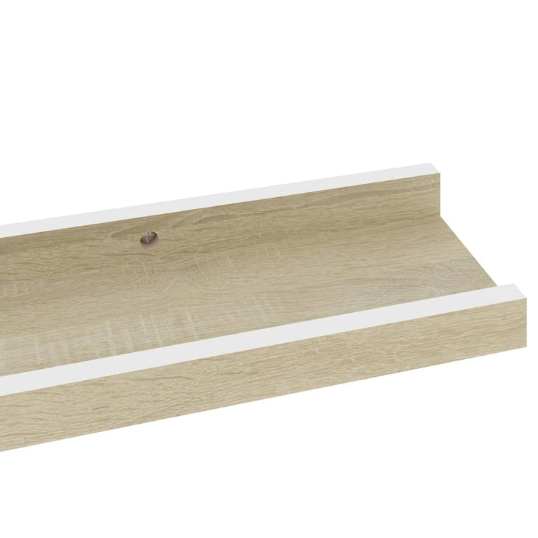 Wandschappen 4 st 60x9x3 cm wit en sonoma eikenkleurig MeubelReus