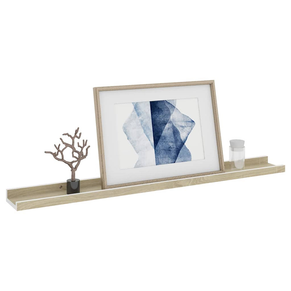 Wandschappen 4 st 80x9x3 cm wit en sonoma eikenkleurig MeubelReus