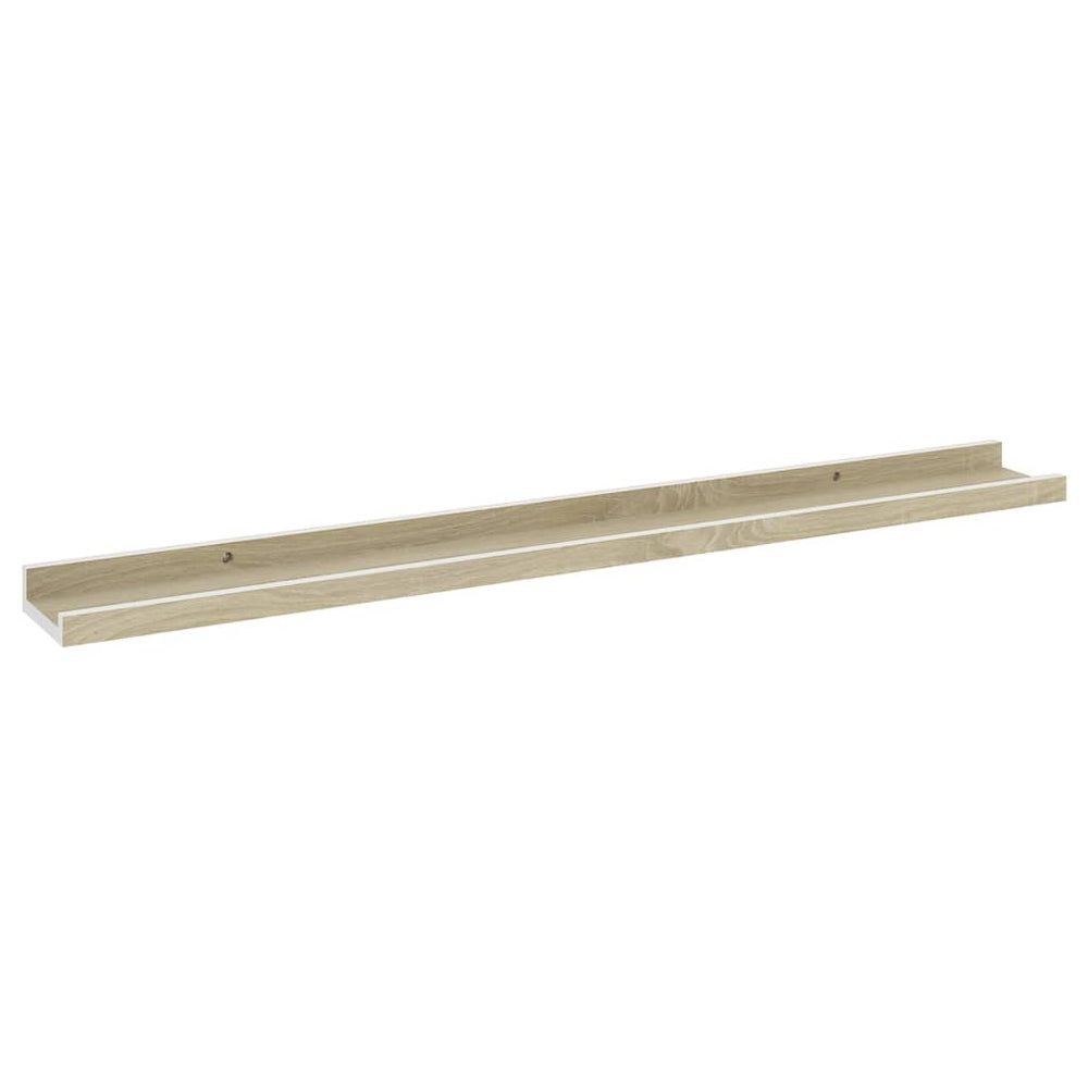 Wandschappen 4 st 80x9x3 cm wit en sonoma eikenkleurig MeubelReus