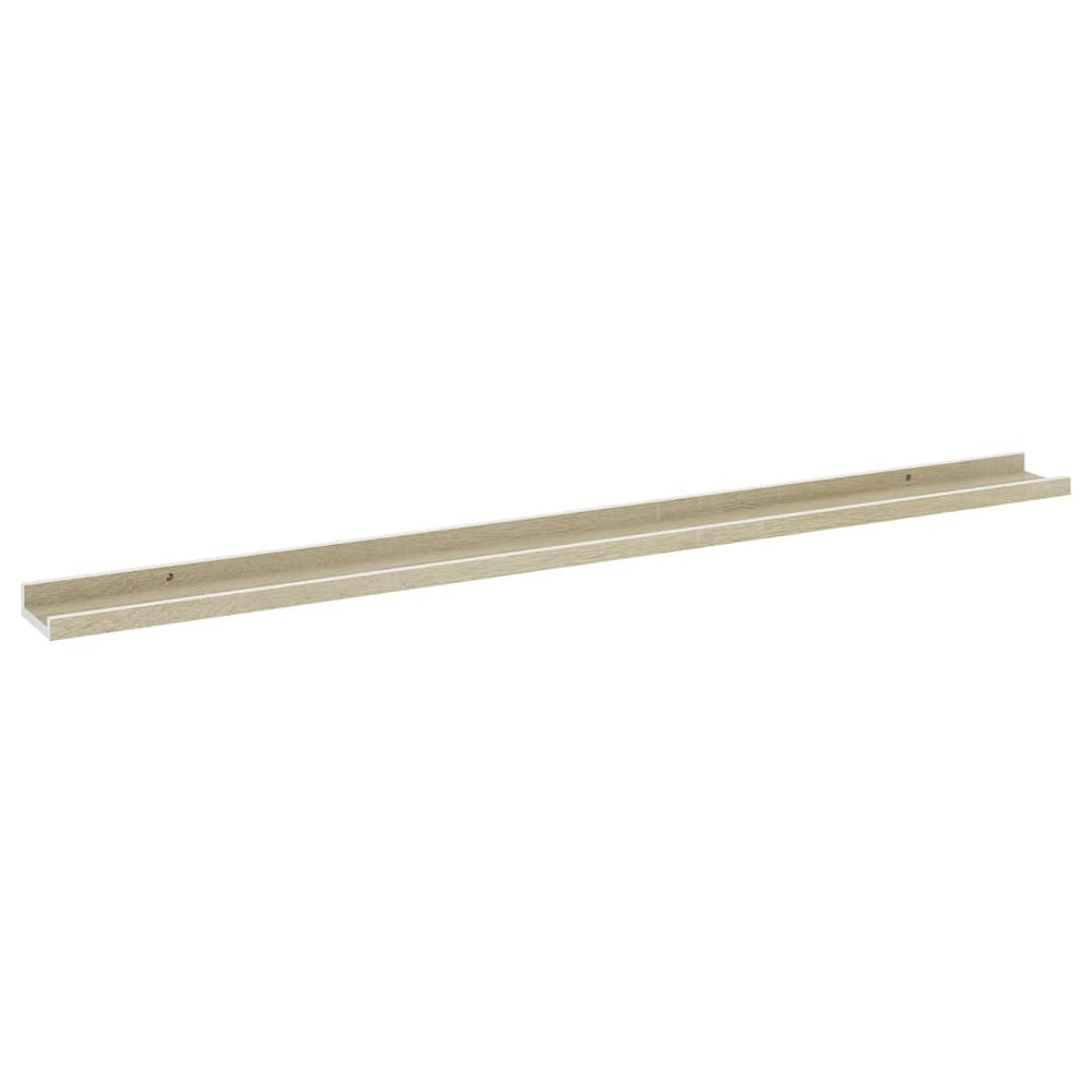 Wandschappen 4 st 115x9x3 cm wit en sonoma eikenkleurig MeubelReus