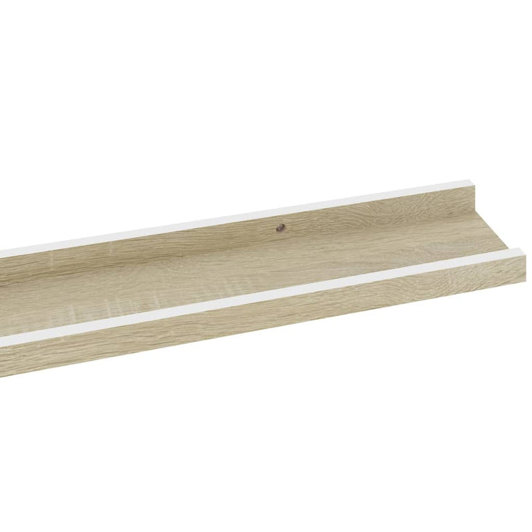 Wandschappen 4 st 115x9x3 cm wit en sonoma eikenkleurig MeubelReus