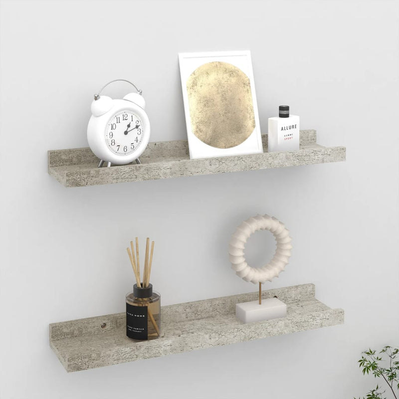 Wandschappen 2 st 40x9x3 cm betongrijs MeubelReus