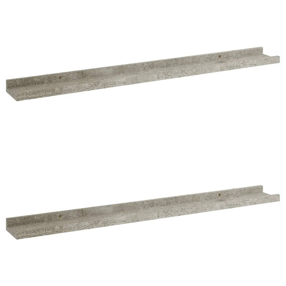 Wandschappen 2 st 80x9x3 cm betongrijs MeubelReus