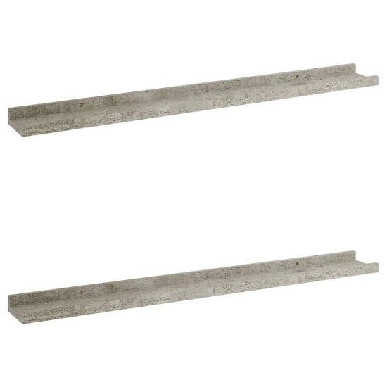Wandschappen 2 st 80x9x3 cm betongrijs MeubelReus