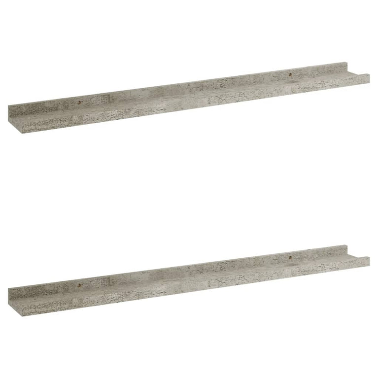 Wandschappen 2 st 80x9x3 cm betongrijs MeubelReus