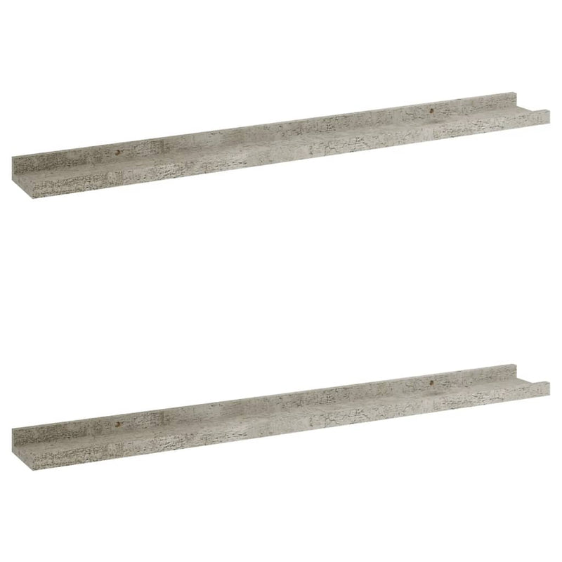 Wandschappen 2 st 80x9x3 cm betongrijs MeubelReus