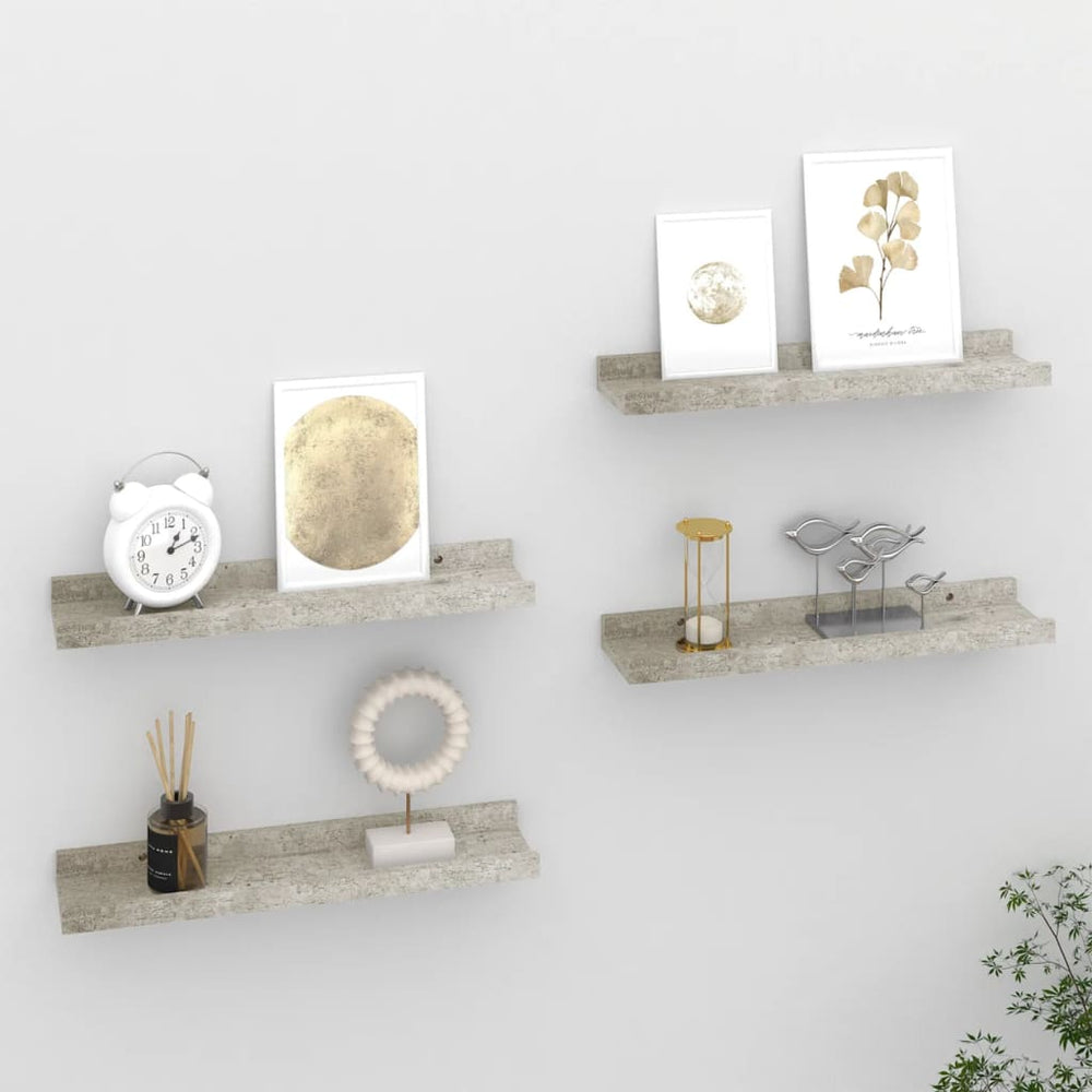 Wandschappen 4 st 40x9x3 cm betongrijs MeubelReus