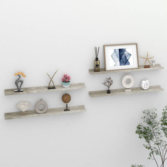 Wandschappen 4 st 80x9x3 cm betongrijs MeubelReus