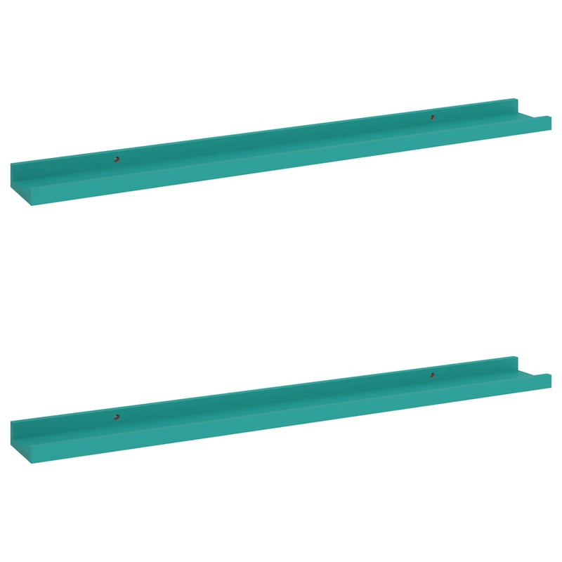 Wandschappen 2 st 80x9x3 cm blauw MeubelReus