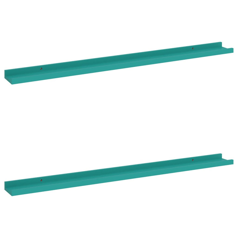 Wandschappen 2 st 100x9x3 cm blauw MeubelReus