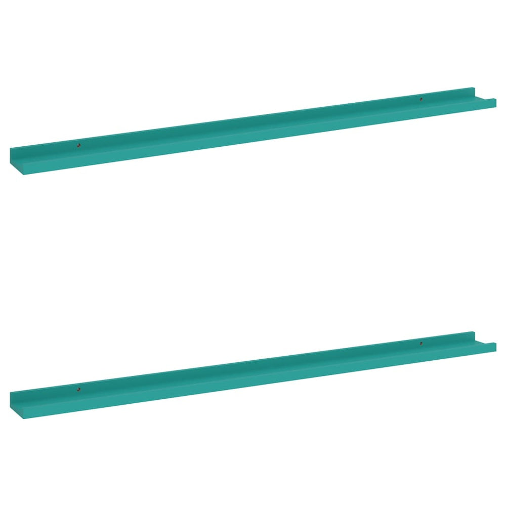 Wandschappen 2 st 115x9x3 cm blauw MeubelReus