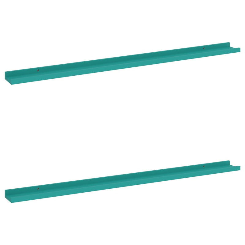 Wandschappen 2 st 115x9x3 cm blauw MeubelReus