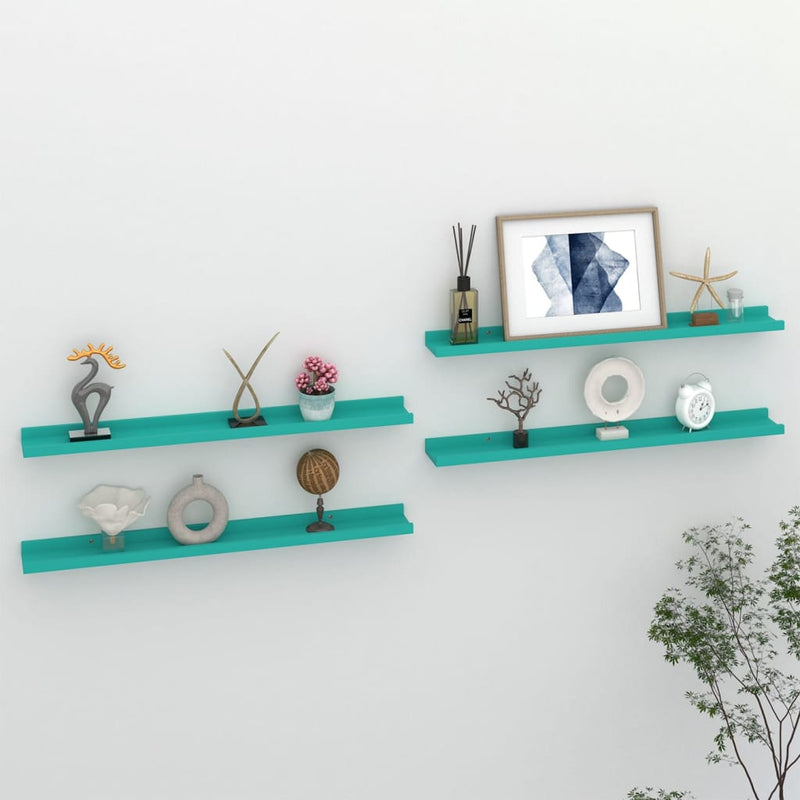 Wandschappen 4 st 80x9x3 cm blauw MeubelReus