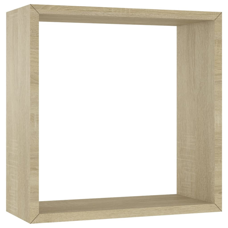 Wandschappen kubus 3 st sonoma eikenkleurig MeubelReus