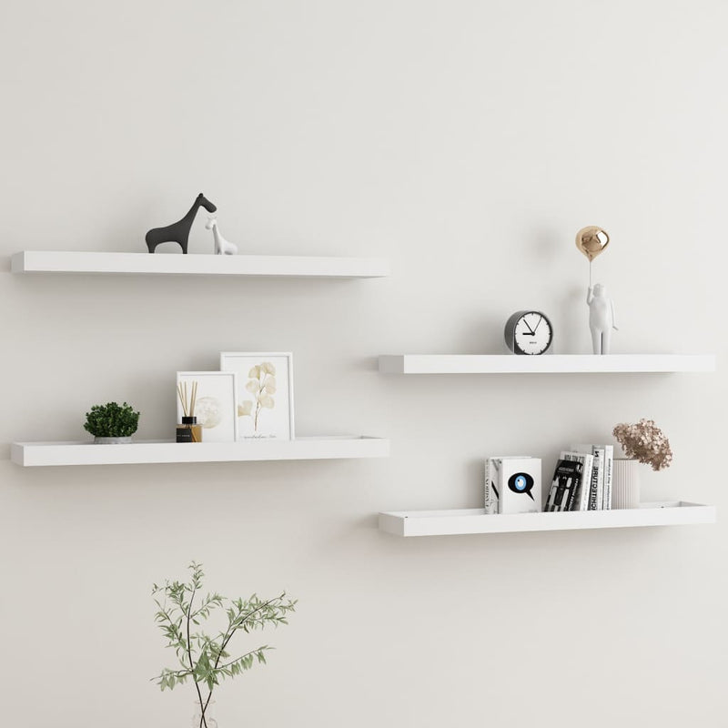 Wandschappen 4 st Loggia 80x15x4 cm MDF wit MeubelReus