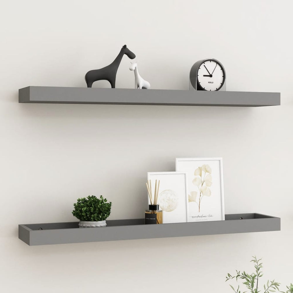 Wandschappen 2 st Loggia 80x15x4 cm MDF grijs MeubelReus