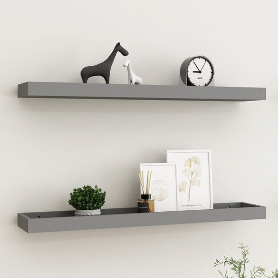 Wandschappen 2 st Loggia 80x15x4 cm MDF grijs MeubelReus